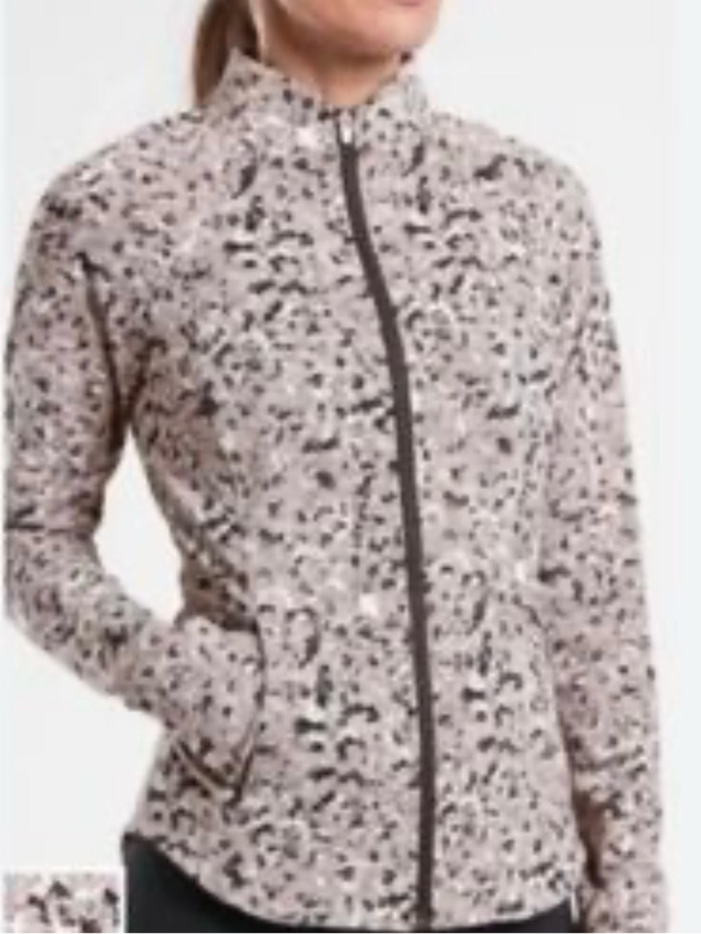 Athleta Pink Speckled Zip-Up Utility Jacket